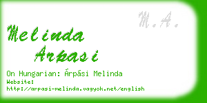 melinda arpasi business card